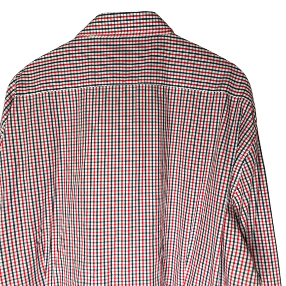 Barbour Check Collared Button Down Shirt Cotton Red Blue Long Sleeve Men's XXL - Picture 8 of 12